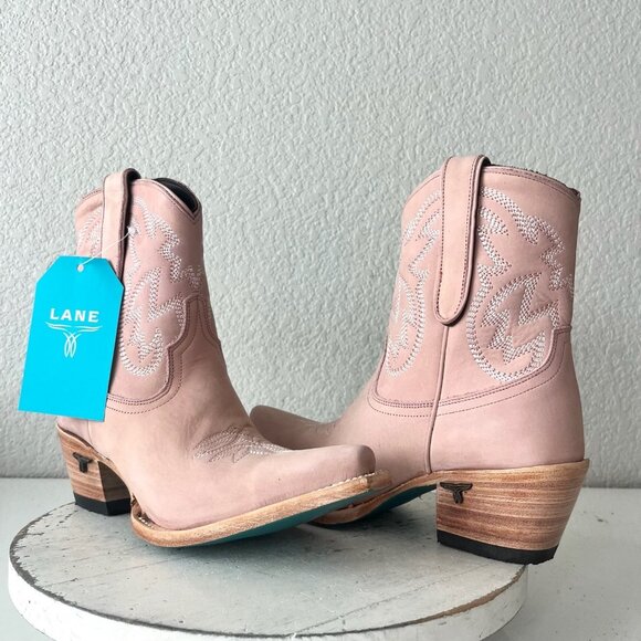 New Lane SMOKESHOW Pink Cowboy Boots Womens 8 Short Western Cowgirl Ankle Bootie - Picture 1 of 11